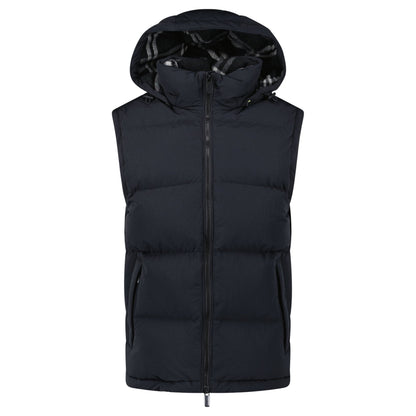 Burberry Technical Nylon Puffer Coat / Gilet in Charcoal Black