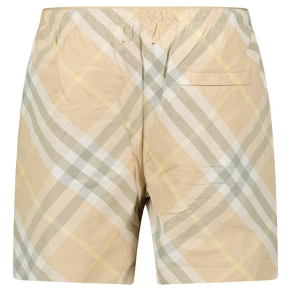 Burberry Check Swim Shorts Flax Beige