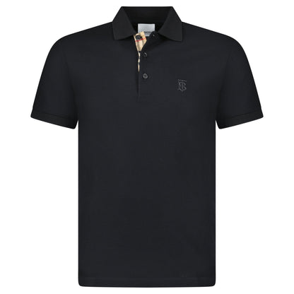 Burberry 'Eddie' TB Check Placket Polo-Shirt Black