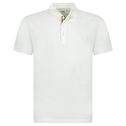 Burberry 'Eddie' TB Check Placket Polo-Shirt White