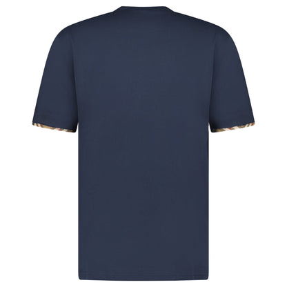 Burberry 'Ellison' Organic Cotton Check Sleeve Navy