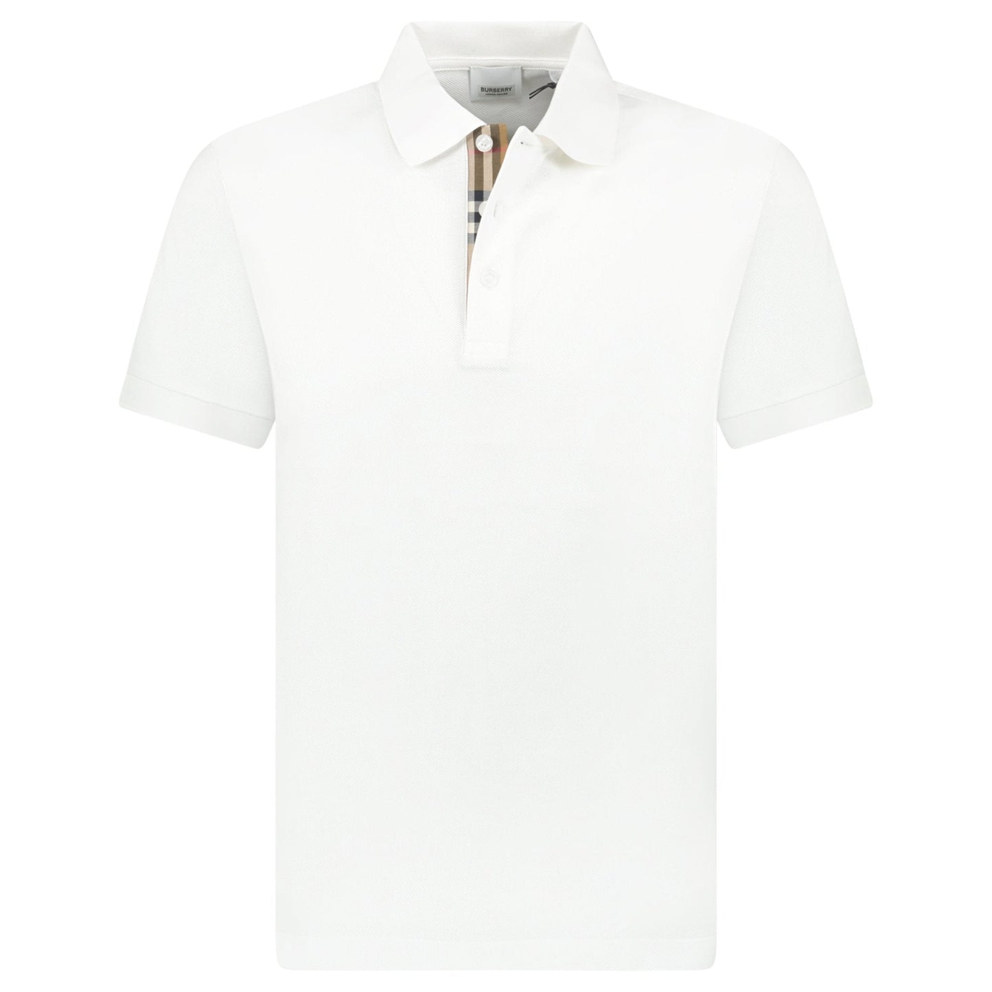 Burberry 'Hartford' Check Placket Polo White
