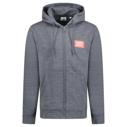 Burberry 'Hove' Logo Hoodie Zip Sweatshirt Grey