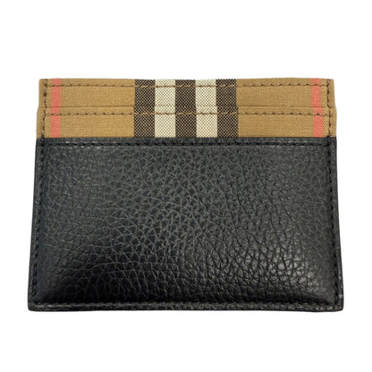 Burberry Leather & Canvas Classic Check Card Holder