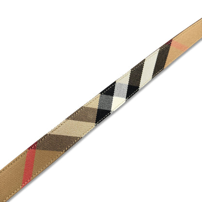 Burberry Leather/ Canvas Reversible House Check Belt Black
