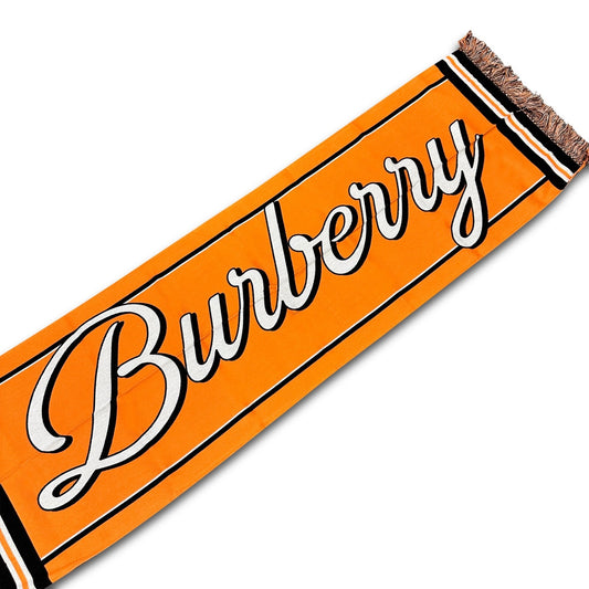 Burberry Organic Cotton Bby Scrift Scarf Orange