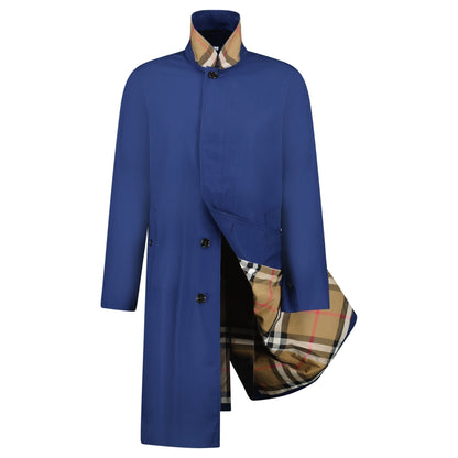 Burberry 'Pennan' Button Up Long Trench Jacket Navy