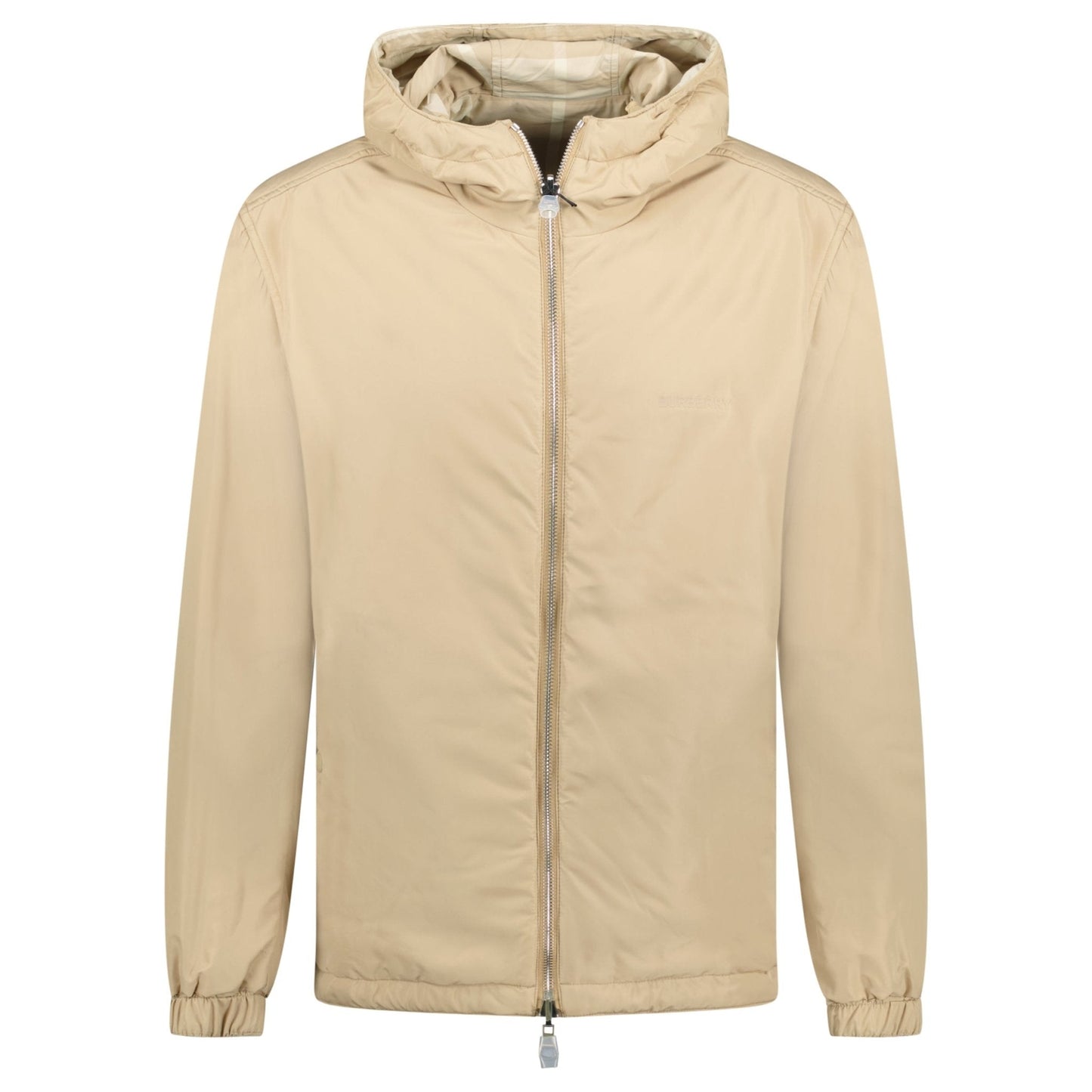 Burberry 'Stanford' Reversible Check Rear Logo Hooded Padded Jacket Beige
