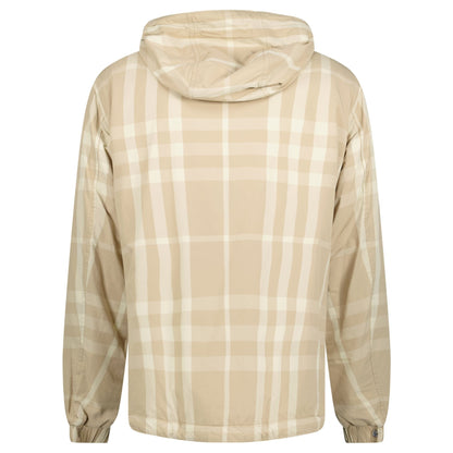Burberry 'Stanford' Reversible Check Rear Logo Hooded Padded Jacket Beige