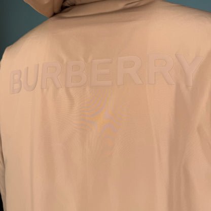 Burberry 'Stanford' Reversible Check Rear Logo Hooded Padded Jacket Beige