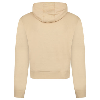 Burberry 'Talley' Embroidery Logo Check Hooded Sweatshirt Beige