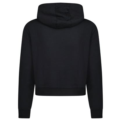 Burberry 'Talley' Embroidery Logo Check Hooded Sweatshirt Black