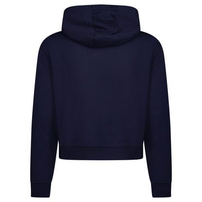 Burberry 'Talley' Embroidery Logo Check Hooded Sweatshirt Navy