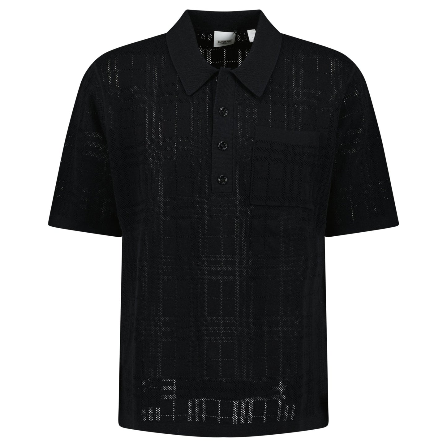 Burberry Tristam Check Knitted Polo Black