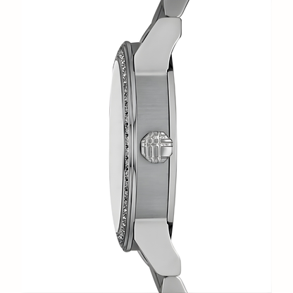 Burberry Women’s Watch Stainless Steel Silver Strap With Silver Dial And Crystals BU9220 The City