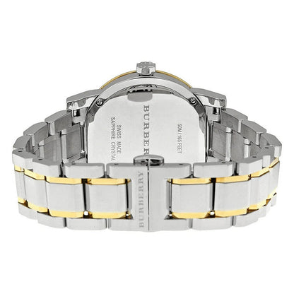 Burberry Women’s Watch Stainless Steel Silver & Gold Strap With Silver Dial And Gold Case BU9115 The City