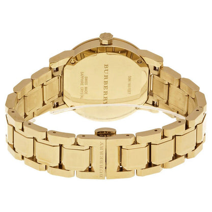 Burberry Women’s Watch Stainless Steel Gold Strap With Gold Dial BU9134 The City