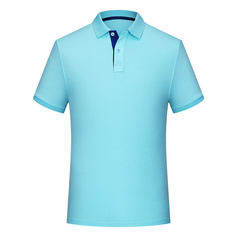 Men’s Solid Color Polo Collar Casual T-Shirt – Classic Slim Fit, Breathable Cotton