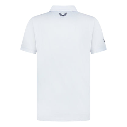 Castore Engineered Knit Golf Polo White/Light Blue