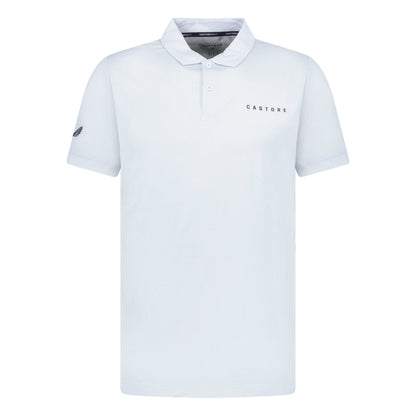 Castore Engineered Knit Golf Polo White/Light Blue
