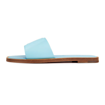 Christian Louboutin CL Embossed Leather Mules in Mineral Blue