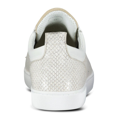 Christian Louboutin Louis Junior Spikes Canvas Sneakers in Beige