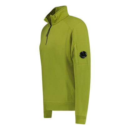 CP Company 1/4 Zip Lens Sweatshirt Light Fleece Olive