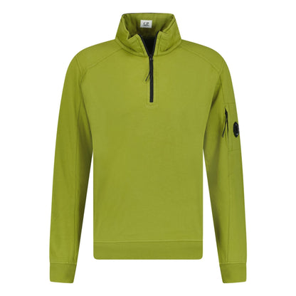CP Company 1/4 Zip Lens Sweatshirt Light Fleece Olive