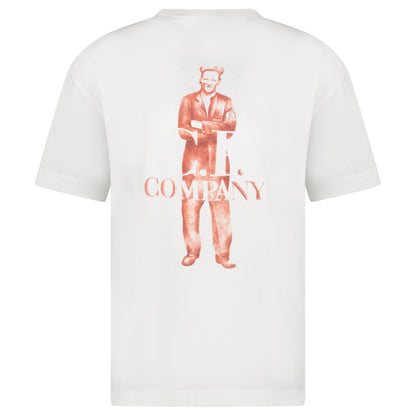 CP Company 30/1 Jersey Logo T-Shirt Gauze White