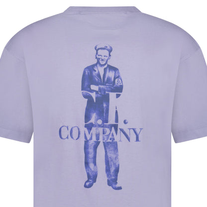 CP Company 30/1 Jersey Logo T-Shirt Lavender Violet