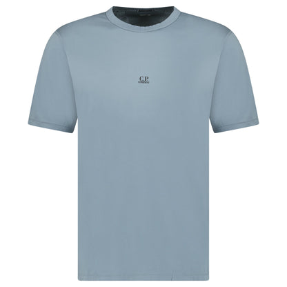 CP Company 70/2 Mercerised Jersey Logo Patch T-Shirt in Stormy Weather