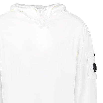 CP Company Diagonal Raised Fleece Lens Hooded Sweatshirt in White