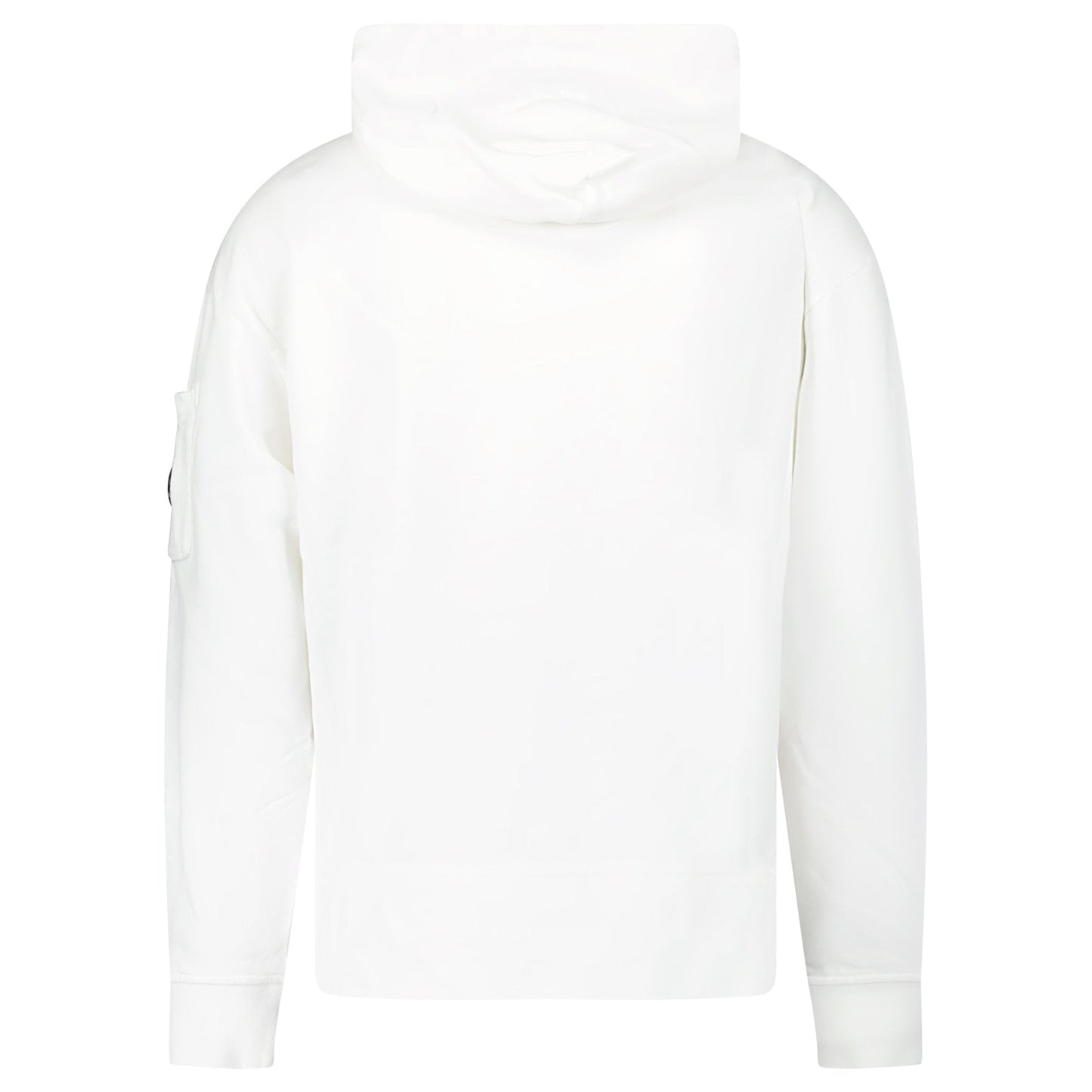 CP Company Diagonal Raised Fleece Lens Hooded Sweatshirt in White