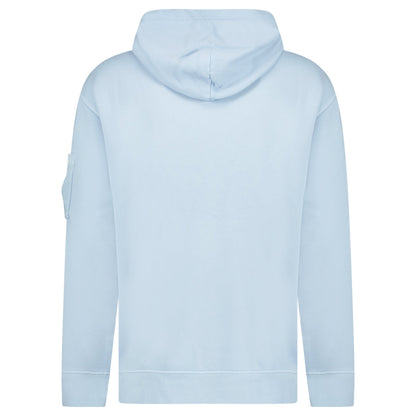 CP Company Lens Diagonal Raised Hooded Fleece Cerulean