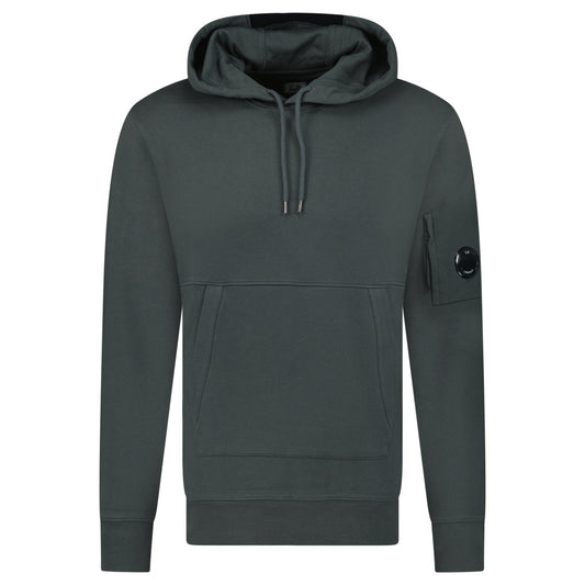 CP Company Lens Diagonal Raised Hooded Fleece Dark Shadow Grey
