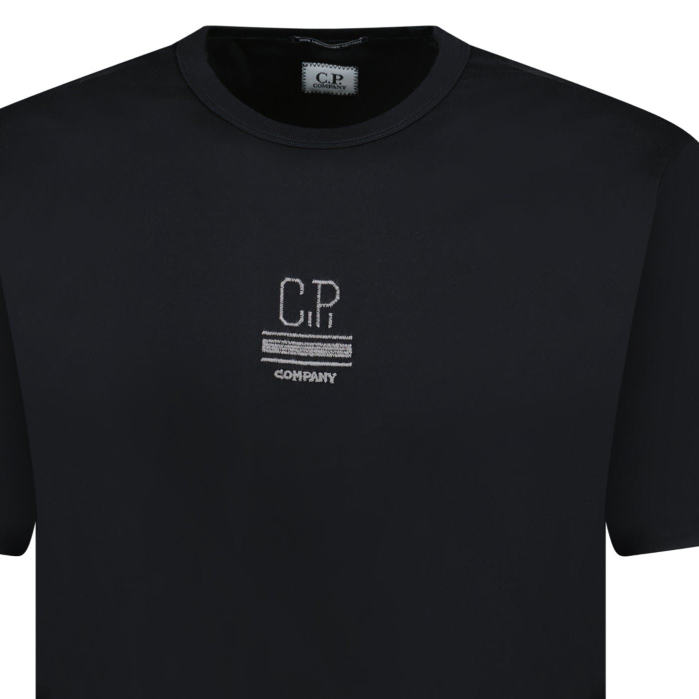 CP Company Mercerized 30/2 Jersey Twisted Small Logo T-Shirt Black