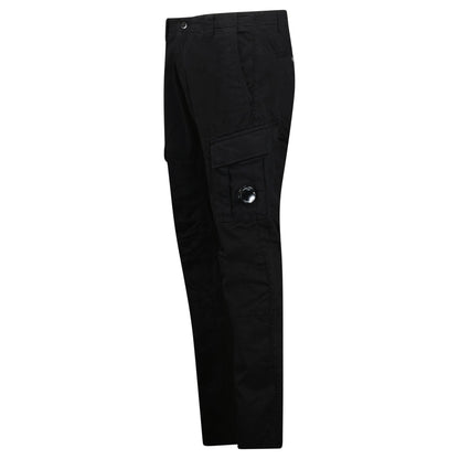 CP Company Stretch Sateen Ergonomic Lens Double Cargo Pants Black