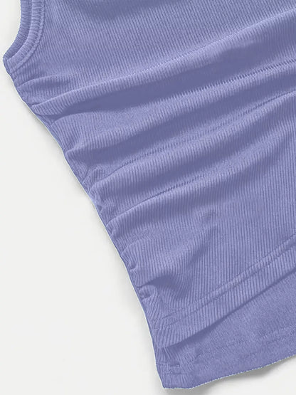 Side Tie Round Neck Tank and Pants Set