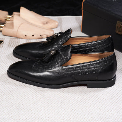 Men's Tassel Business Casual Leather Shoes Handmade Wedding Banquet