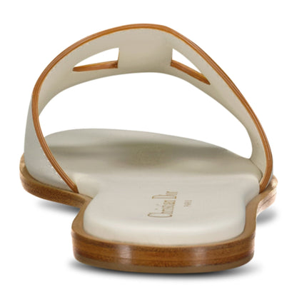 Dior D-Club Slide Calfskin Sandals White