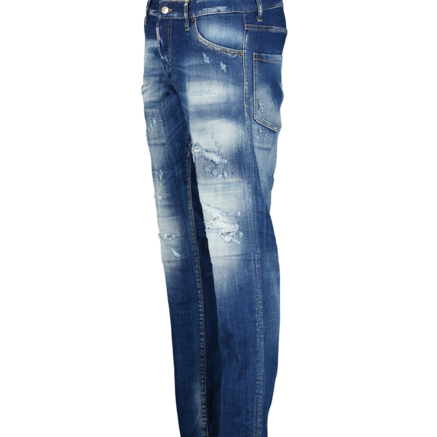 DSquared2 'Cool Guy' Beige Logo Slim Fit Jeans Blue