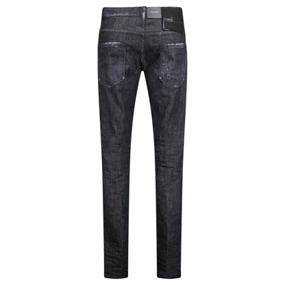 DSquared2 'Cool Guy' Felt Logo Slim Fit Jeans Black