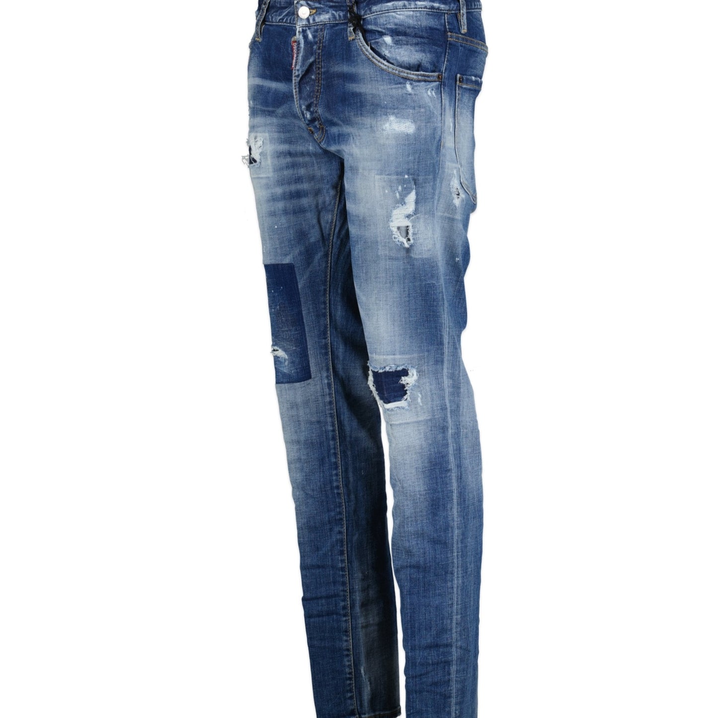 DSquared2 'Cool Guy' Orange Logo Slim Fit Jeans Blue