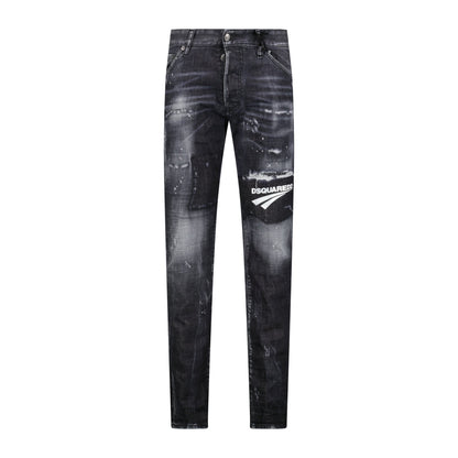 DSquared2 'Cool Guy' Print Logo Slim Fit Jeans Black