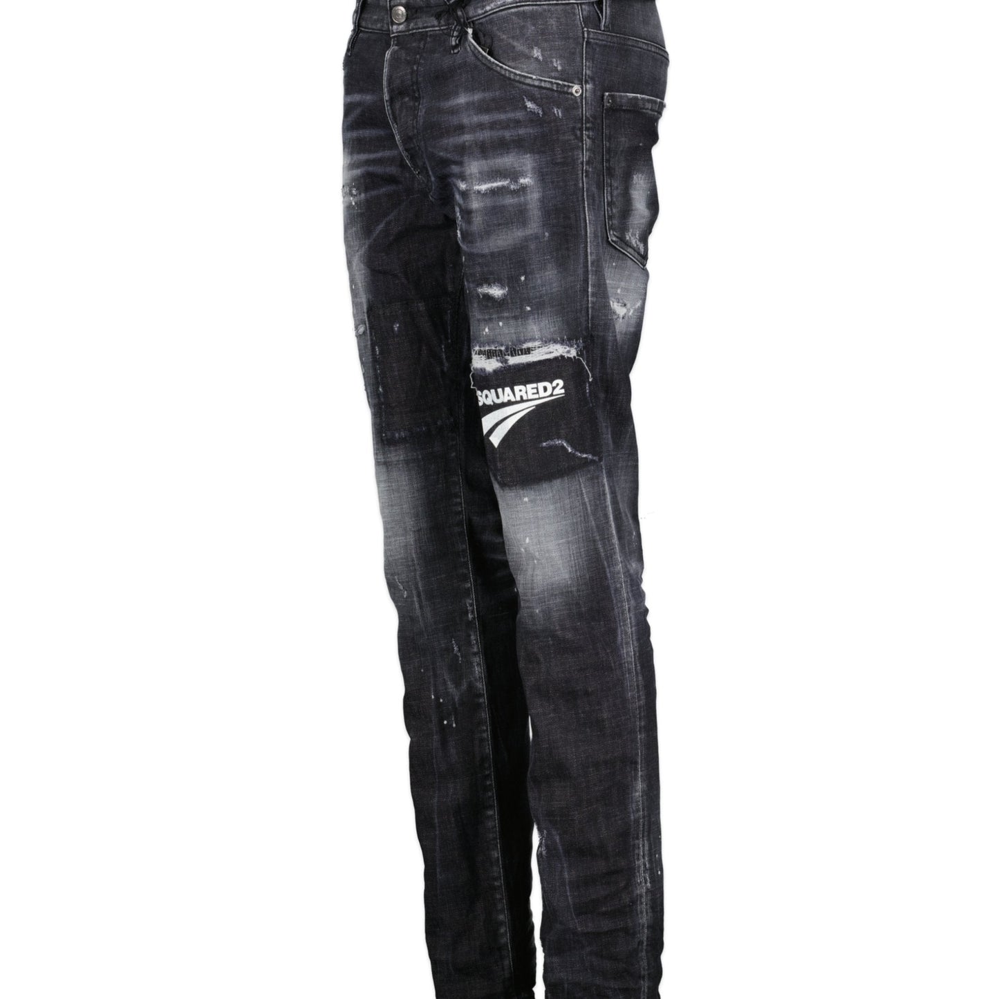 DSquared2 'Cool Guy' Print Logo Slim Fit Jeans Black