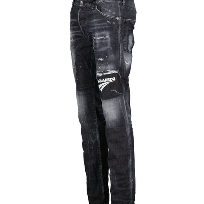 DSquared2 'Cool Guy' Print Logo Slim Fit Jeans Black