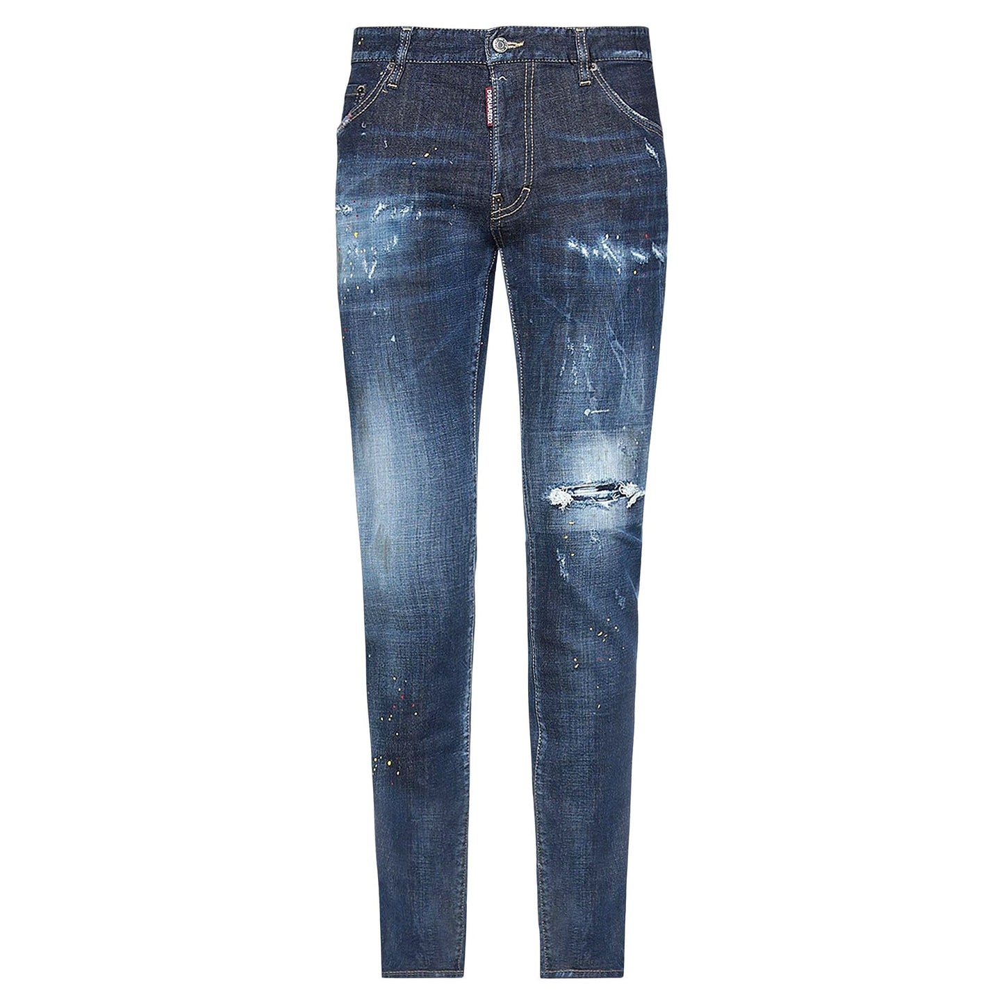 DSquared2 'Cool Guy' Yellow & Red Paint Slim Fit Jeans
