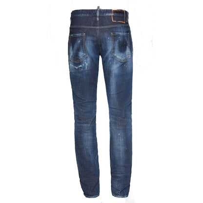 DSquared2 'Cool Guy' Yellow & Red Paint Slim Fit Jeans