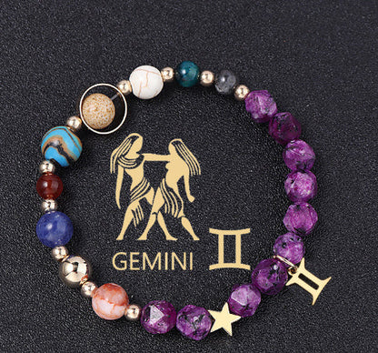 Natural Stone Hemp Stone Cut Surface Eight Planets Personalized Fashionable All-match