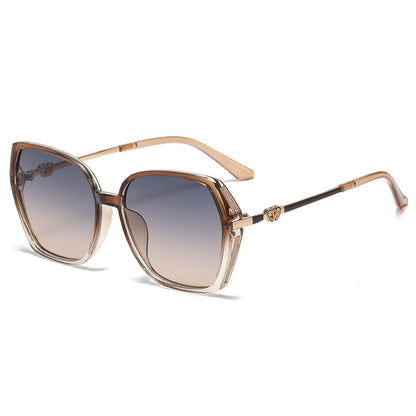 Women's European And American UV Resistant Large Frame Sunglasses